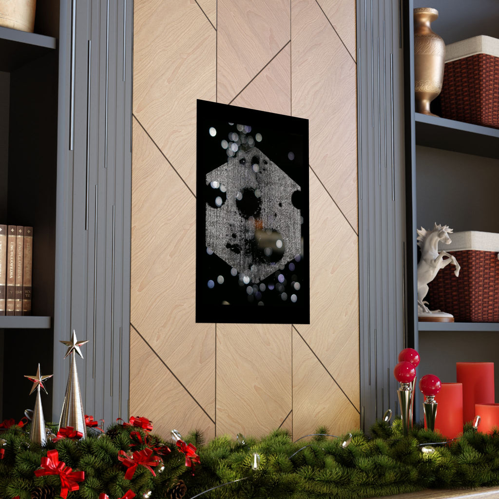 Night Lights Matte Poster — Hexagon Bokeh Abstract Art