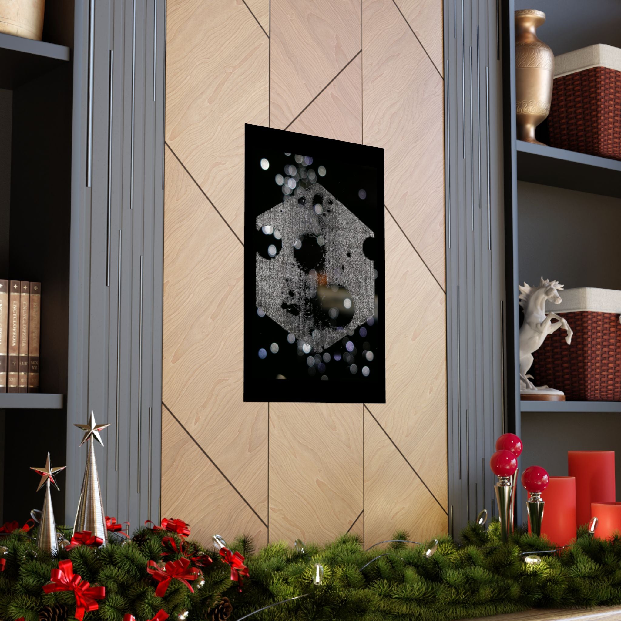 Night Lights Matte Poster — Hexagon Bokeh Abstract Art