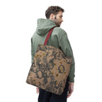 Abstract Marble Pattern Tote Bag — Neutral Honeycomb Bubble Design