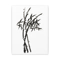 Zen bamboe inkt schilderij canvas print — Minimalistische zwart-witte muurdecoratie 
