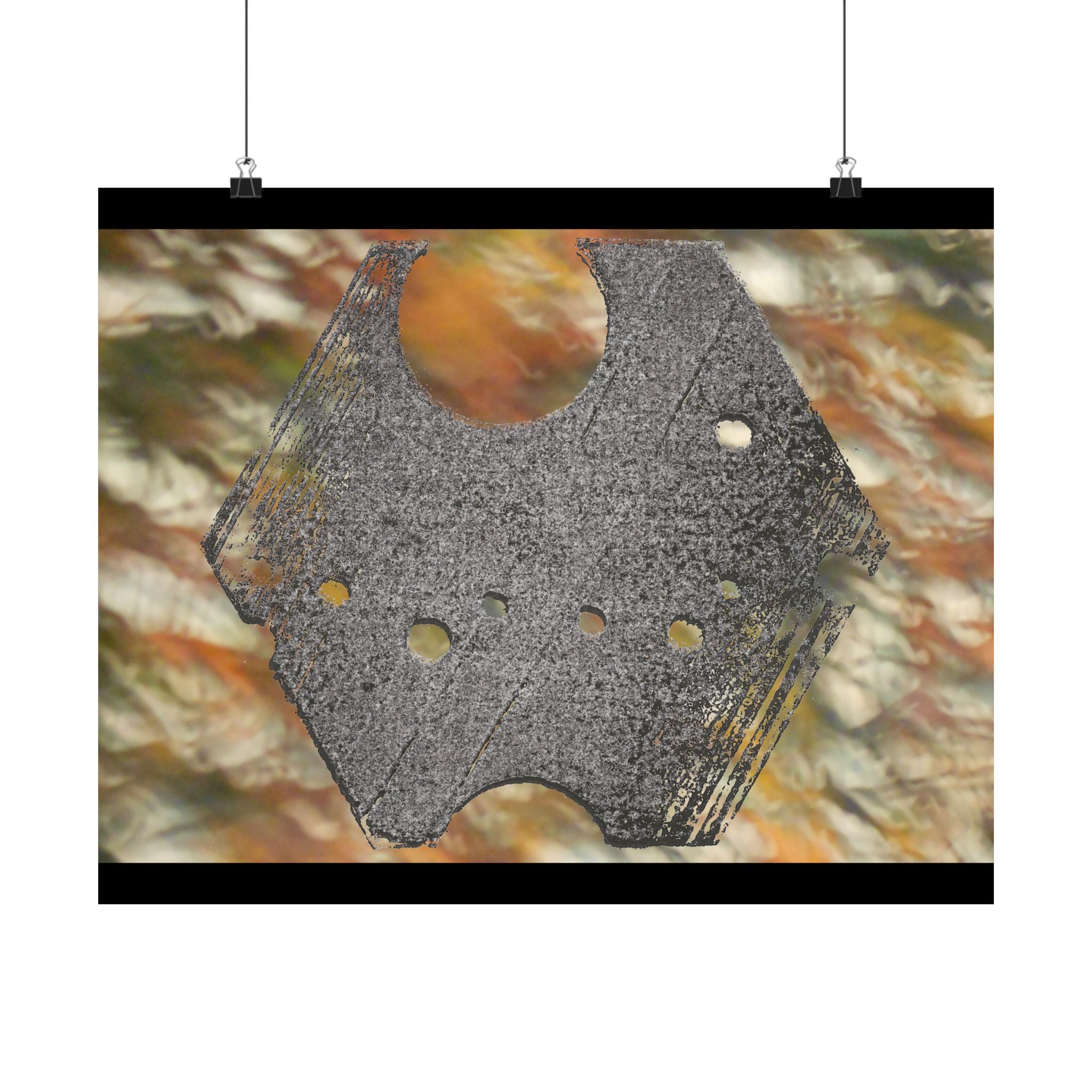 Abstracte geometrische textuur, matte horizontale poster | Industriële maankunst 