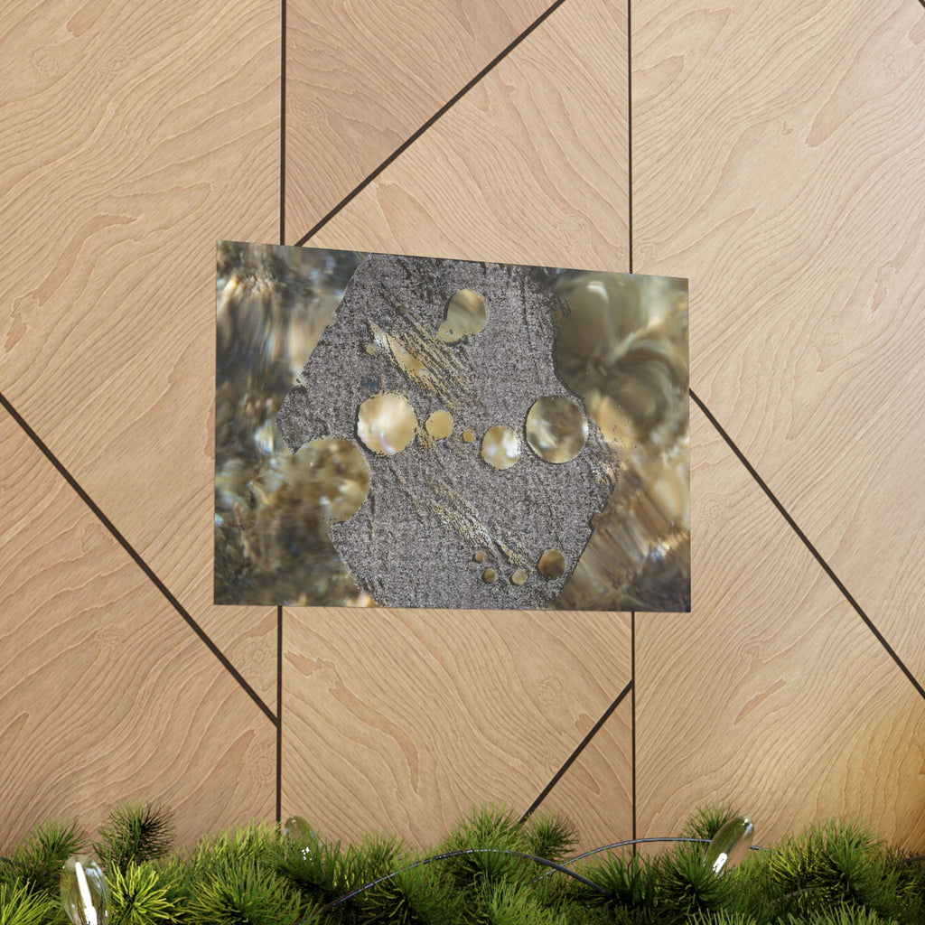 Matte horizontale poster — Abstracte muurdecoratie met water- en steentextuur 