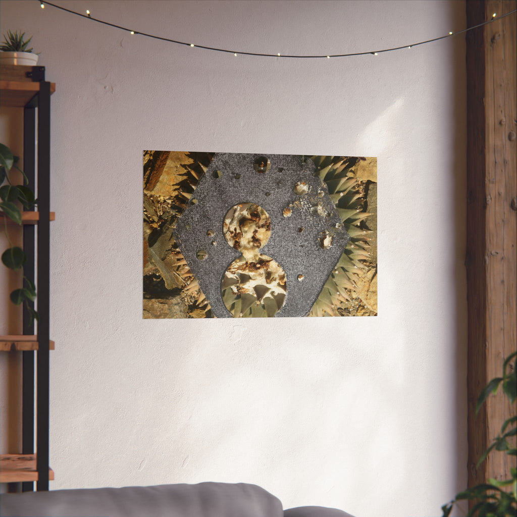 Abstract Geode Collage Matte Horizontal Poster | Mineral Texture Wall Art