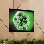 Abstract Green Bubble Matte Poster — Horizontal Modern Art Print