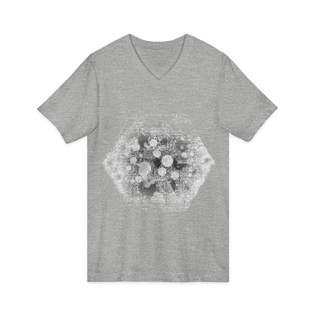 Hex Moon Graphic Tee Design Hex33 — Distressed Space Cheese Vintage Astronomy V-Neck T-Shirt