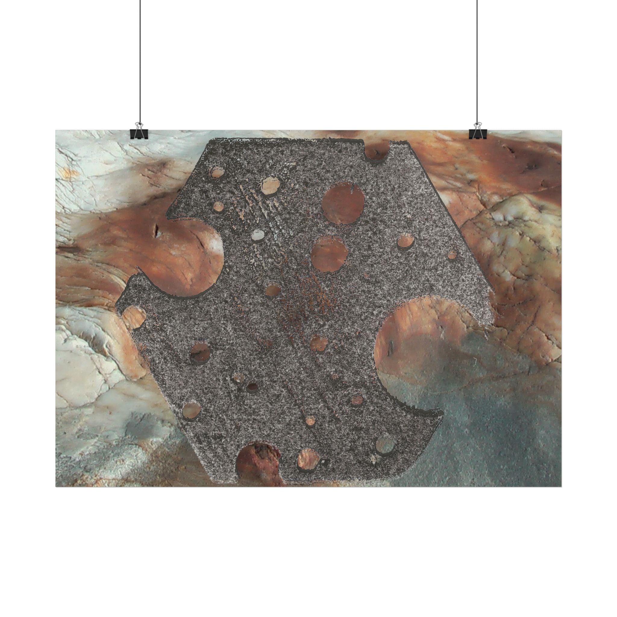 Abstracte poster met geologische textuur — Horizontale kunstprint 