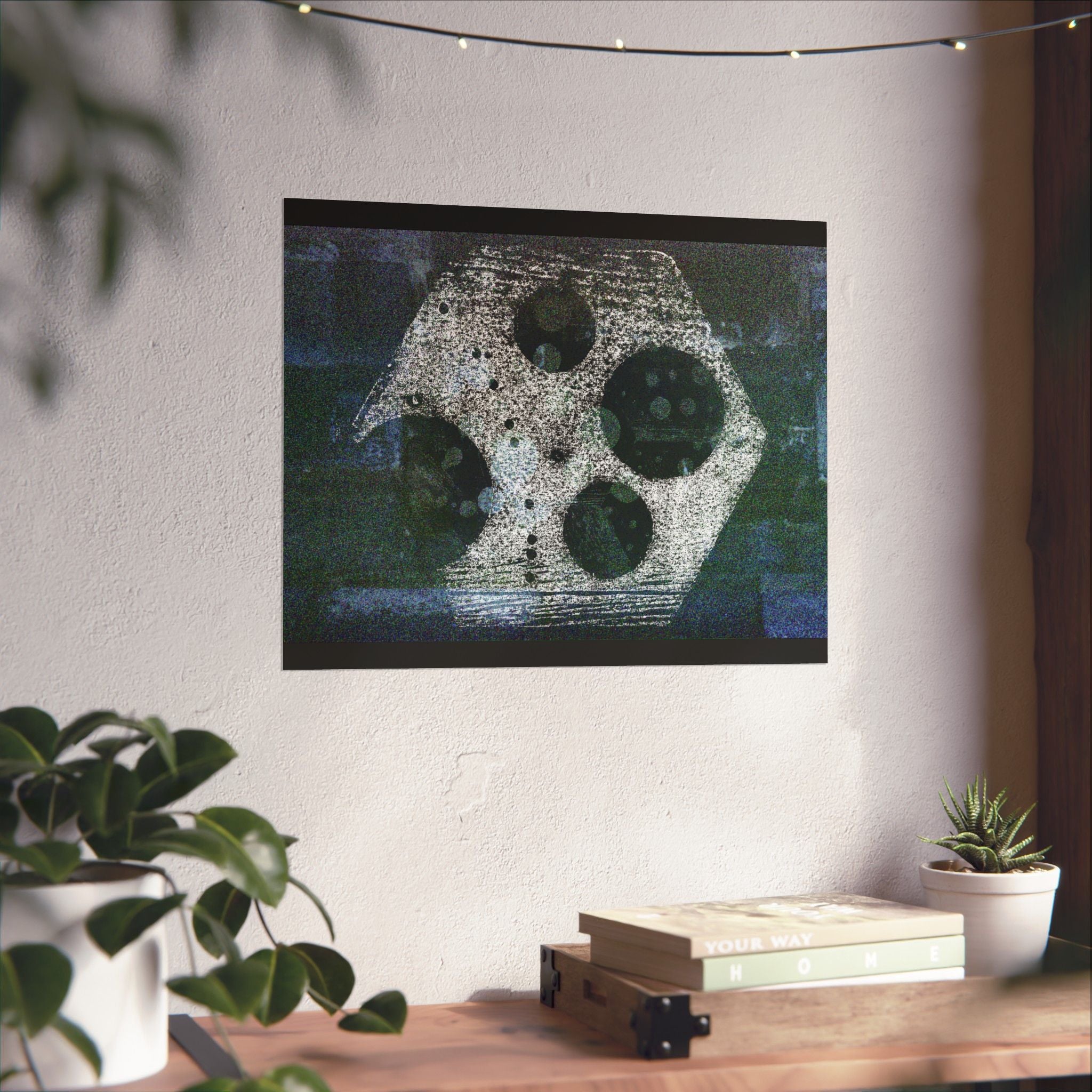 Abstract Geometric Art Poster — Matte Horizontal Midcentury-Inspired Print