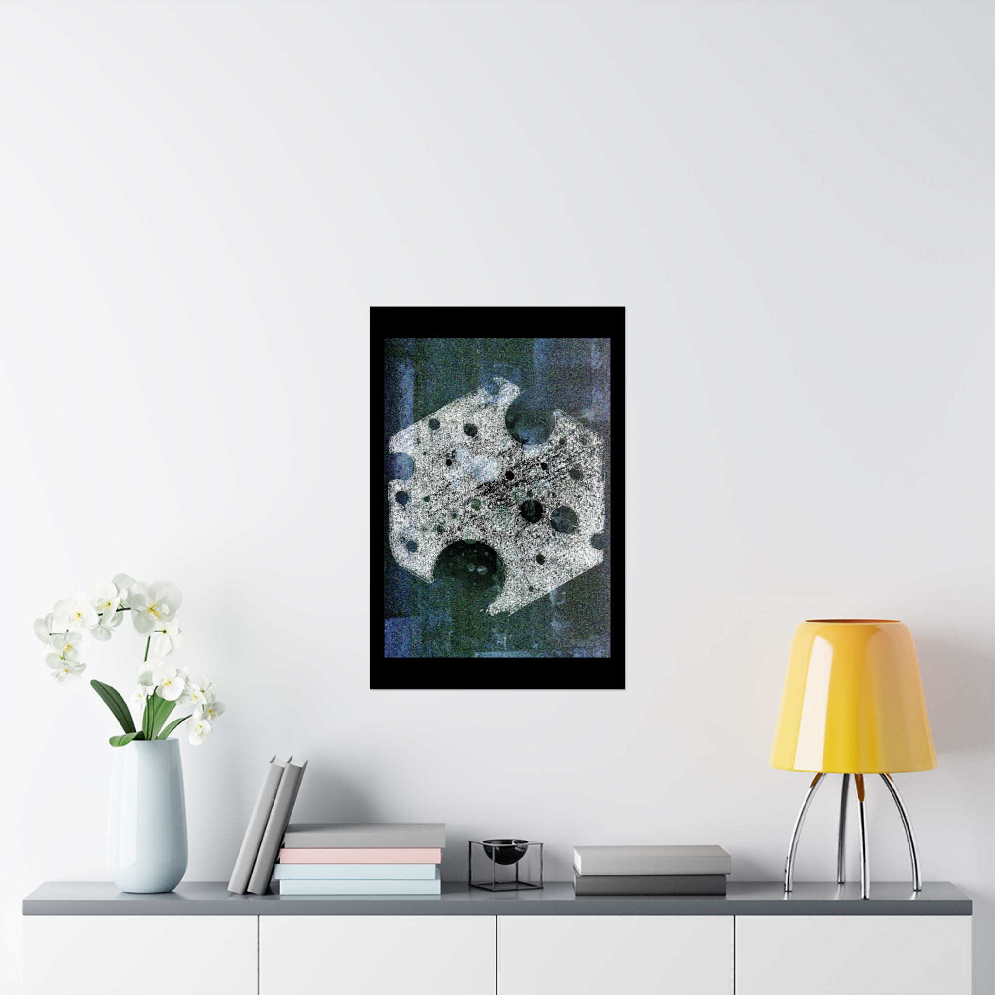 Abstract Moon Surface Matte Poster — Vintage Celestial Art Print