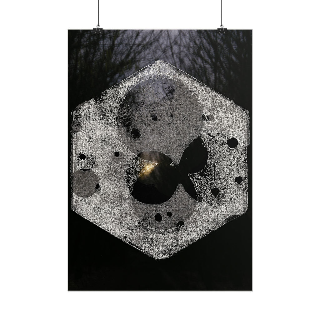 Verticale poster — Abstracte maan zeshoek kunst 