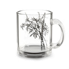 10oz Glass Mug with Bamboo Silhouette — Japanese Zen Tea Cup