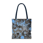 Abstract Blue Splatter Tote Bag - Artistic All-Over Print