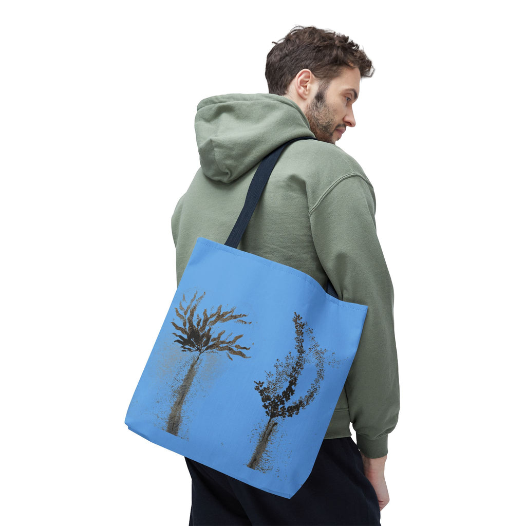 Botanical Sketch Tote Bag — Minimal Blue Wildflower Print
