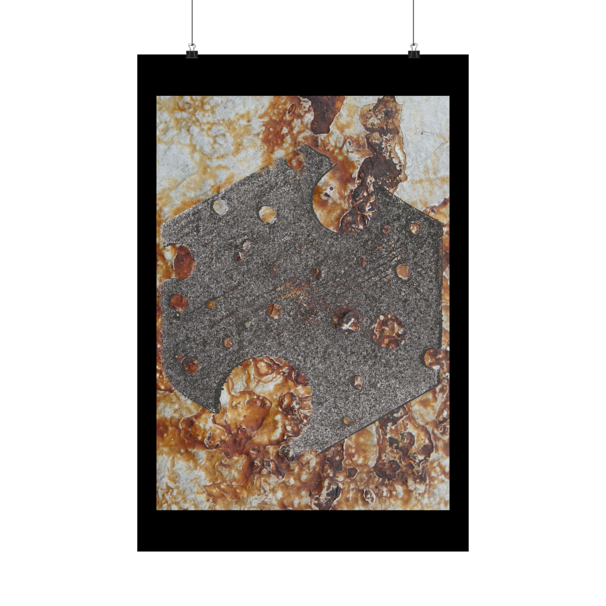 Rust Texture Matte Poster — Industrial Abstract Vertical Wall Art