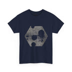 Hexagon Circles Graphic Tee — Digital Manual Print Art