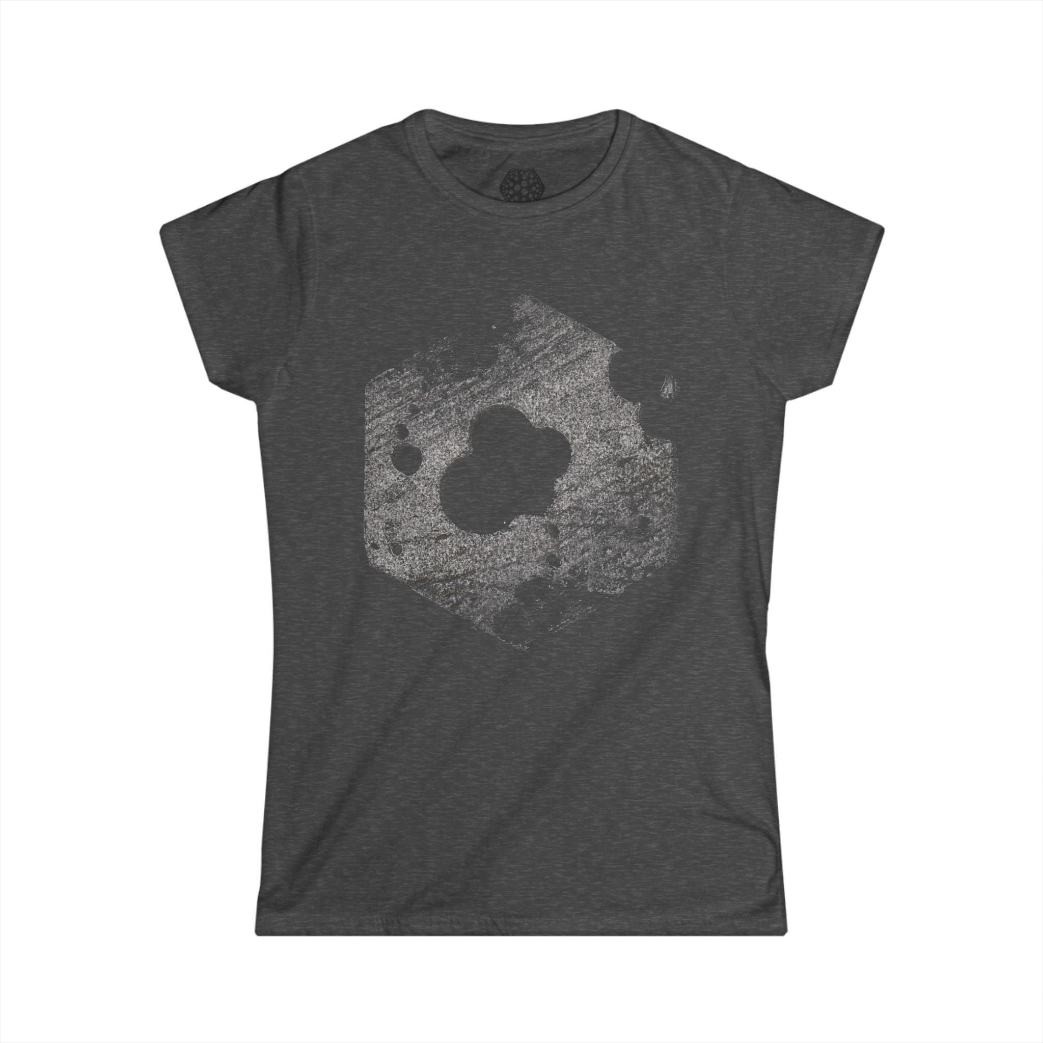 Dames T-shirt — T-shirt met verweerde zeshoekige maanprint 