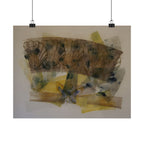 Abstract Botanical Poster — Matte Horizontal Wall Art with Feather & Floral Collage