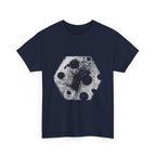 Hex Moon Graphic Tee Design Hex34 — Distressed Space Cheese Vintage Astronomy T-Shirt
