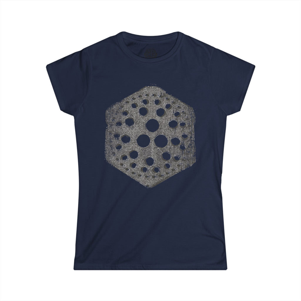 Hexagon Sea Urchin Tee — Vintage Dot Shell Graphic Womens T-Shirt
