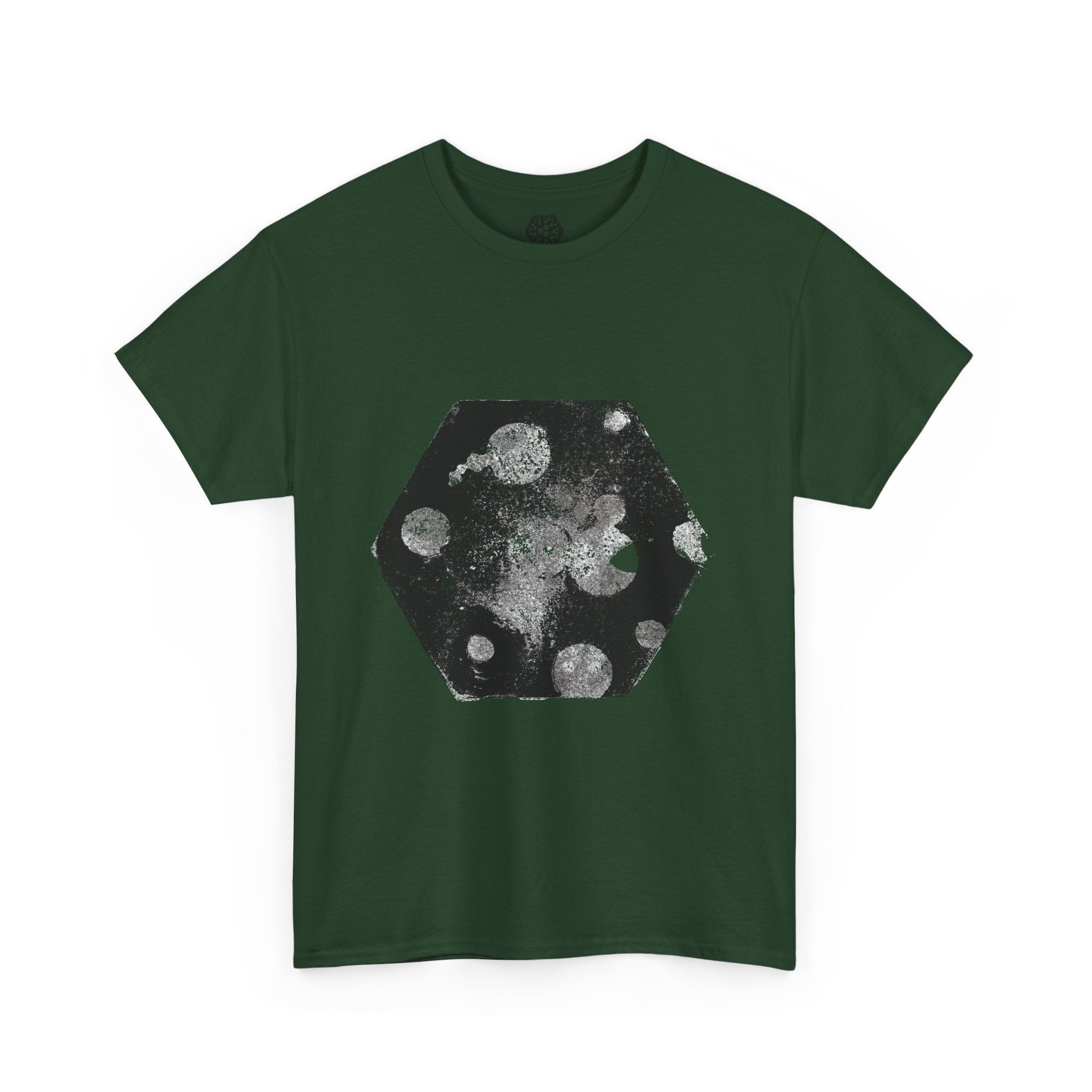 Hex Moon Graphic Tee — Distressed Space Cheese Vintage Astronomy T-Shirt