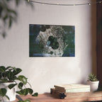 Abstract Blue Hexagon Matte Poster — Modern Geometric Wall Art