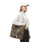 Vintage Hexagon Pattern Tote Bag – Sepia Geometric All-Over Print