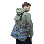 Abstract Blue Splatter Tote Bag - Artistic All-Over Print