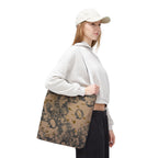 Abstract Marble Pattern Tote Bag — Neutral Honeycomb Bubble Design