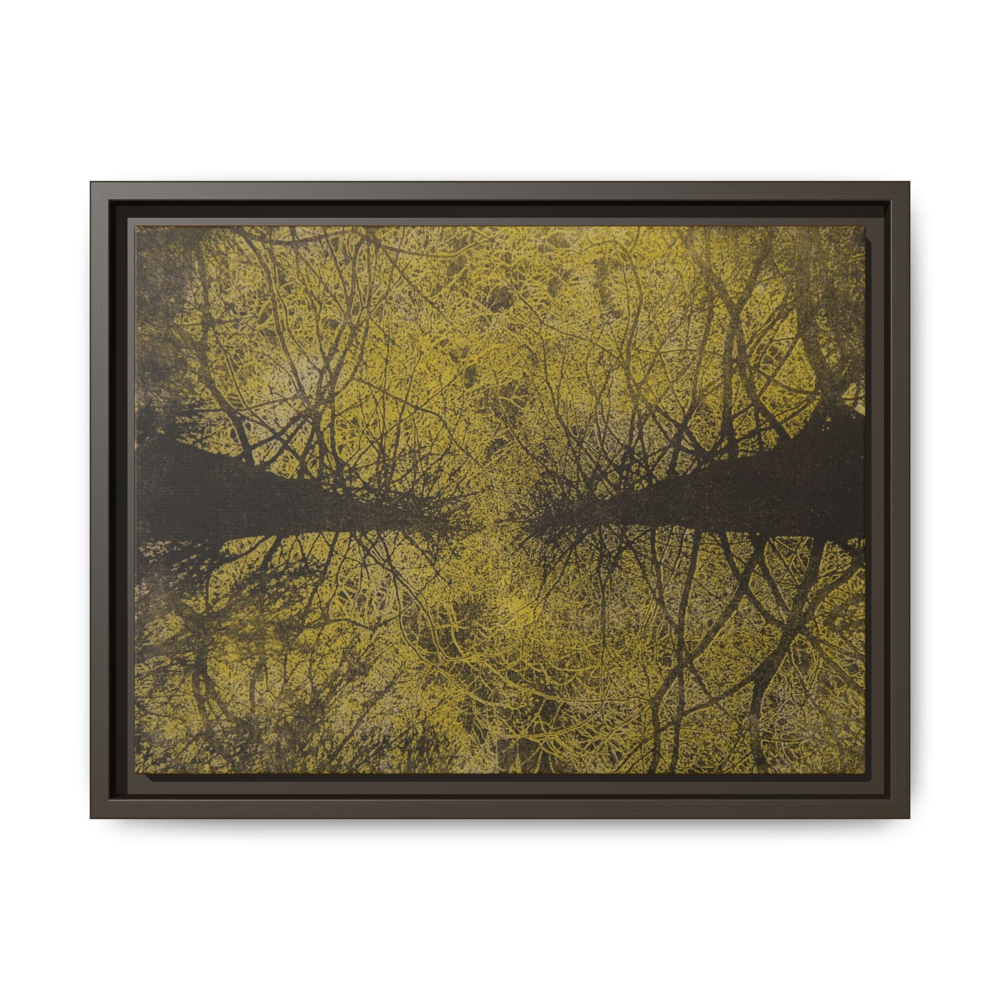 Framed Canvas Art - Golden Forest Canopy Matte Print - no 46
