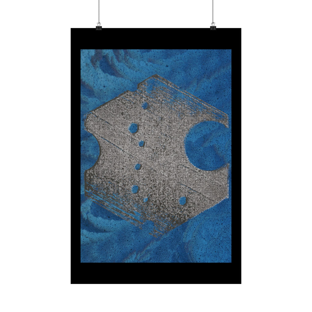 Abstract Geode Texture Matte Vertical Poster | Blue Stone Wall Art