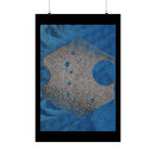 Abstract Geode Texture Matte Vertical Poster | Blue Stone Wall Art