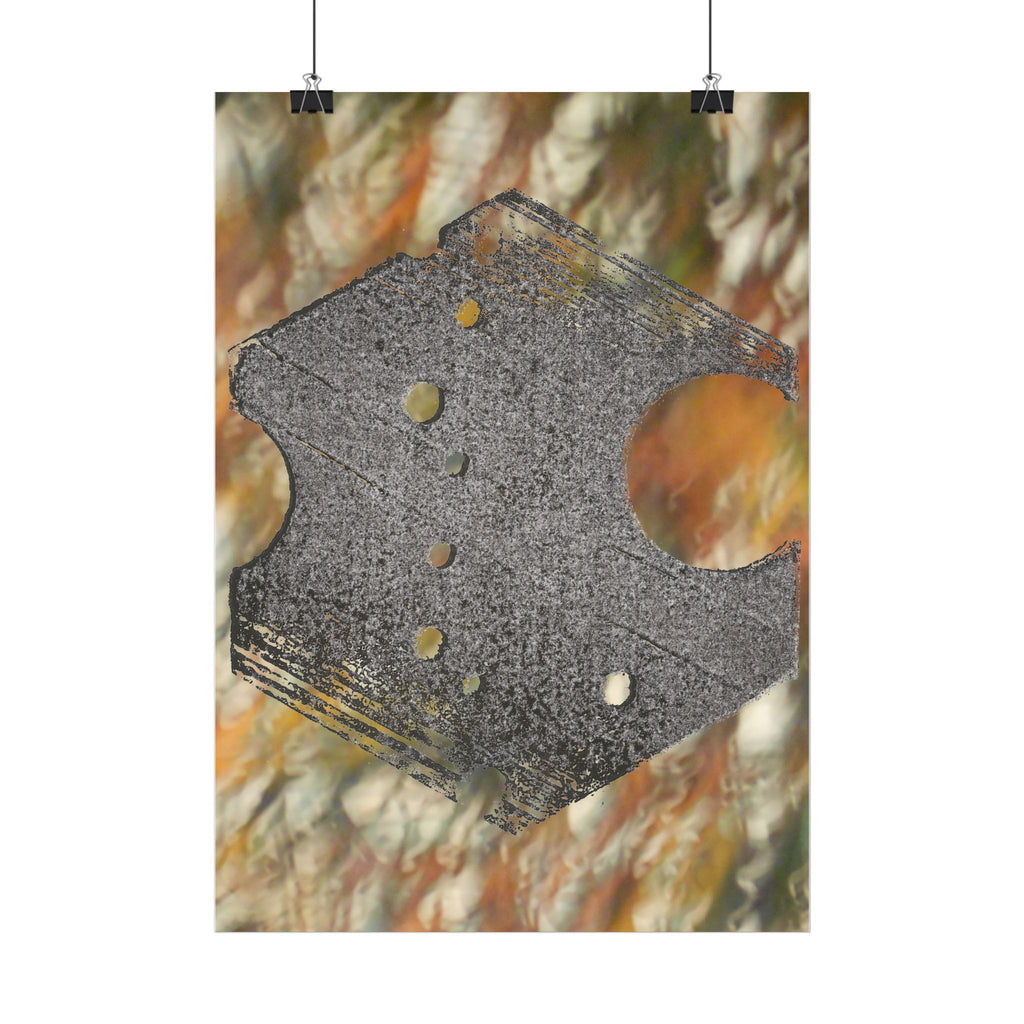 Abstracte geometrische zeshoekige kunstposter (verticaal) | Textuur in aardetinten 
