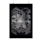 Abstract Geometric Dot Matte Poster — Monochrome Hex Pattern Wall Art