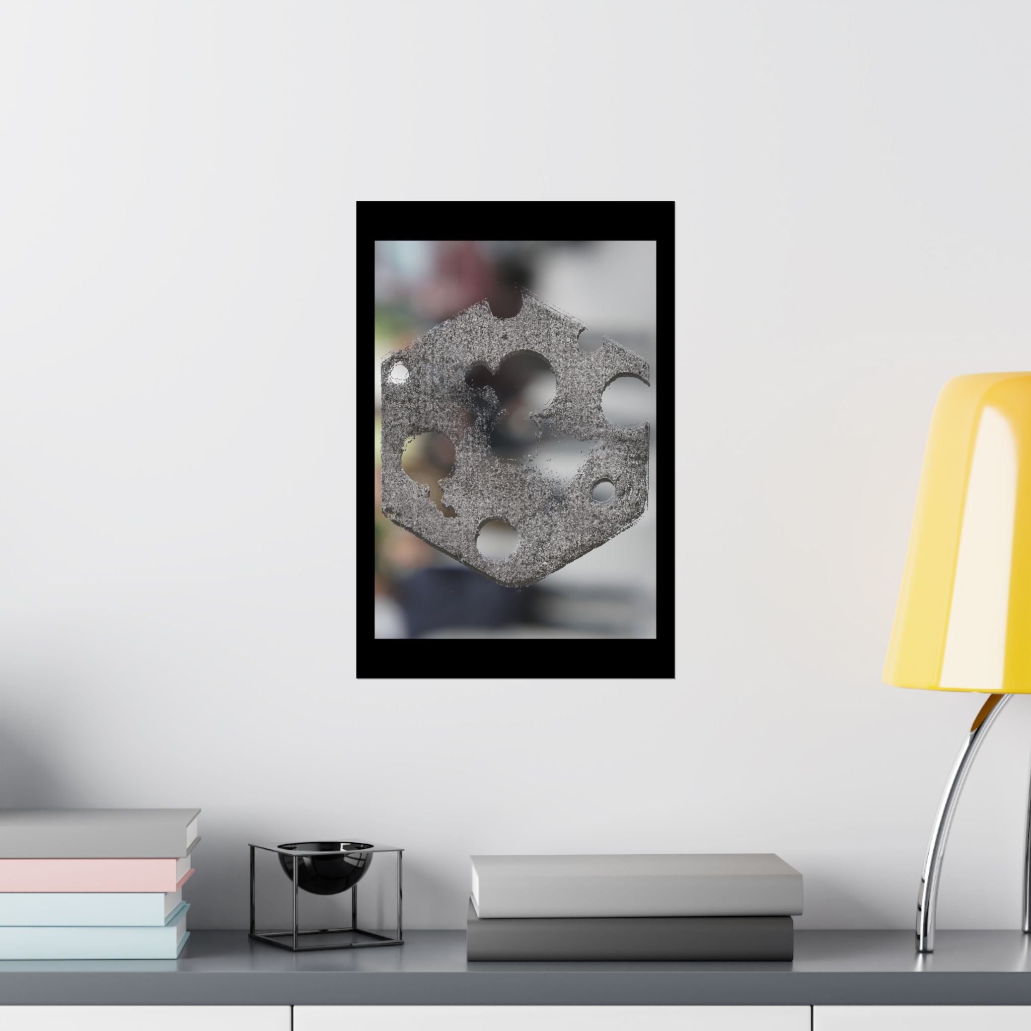 Abstract Hexagon Texture Matte Poster — Modern Geometric Wall Art