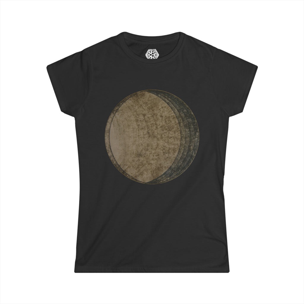 Vintage Moon Tee — Distressed Lunar Graphic Women's T-Shirt