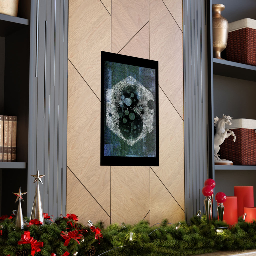 Abstract Hexagon Galaxy Matte Poster — Vertical Modern Wall Art