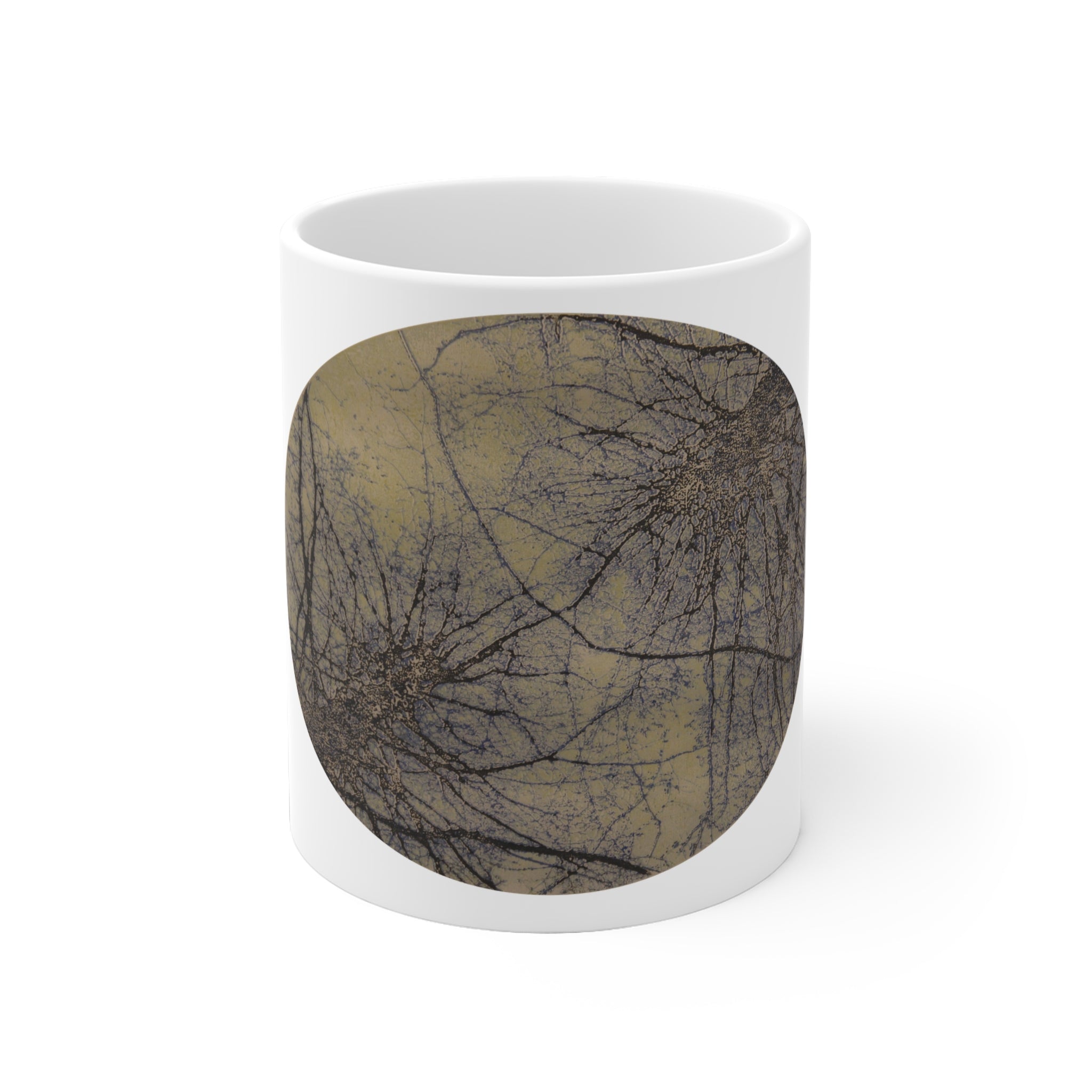Organic Abstract Forest Mug — Earth-Toned Nature Art Cup