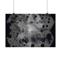 Abstract Hexagon Dots Matte Poster — Monochrome Industrial Wall Art