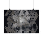 Abstract Hexagon Dots Matte Poster — Monochrome Industrial Wall Art