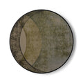Abstract Earth Tone Ceramic Coaster — Minimalist Olive & Taupe Circle Design