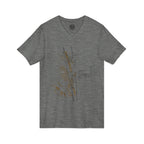 Botanical Grass V-Neck Tee — Minimal Dried Wildflower Illustration Shirt