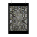 Abstracte zeshoekige bubbelposter met matte afwerking — Geometrische metallic wanddecoratie 