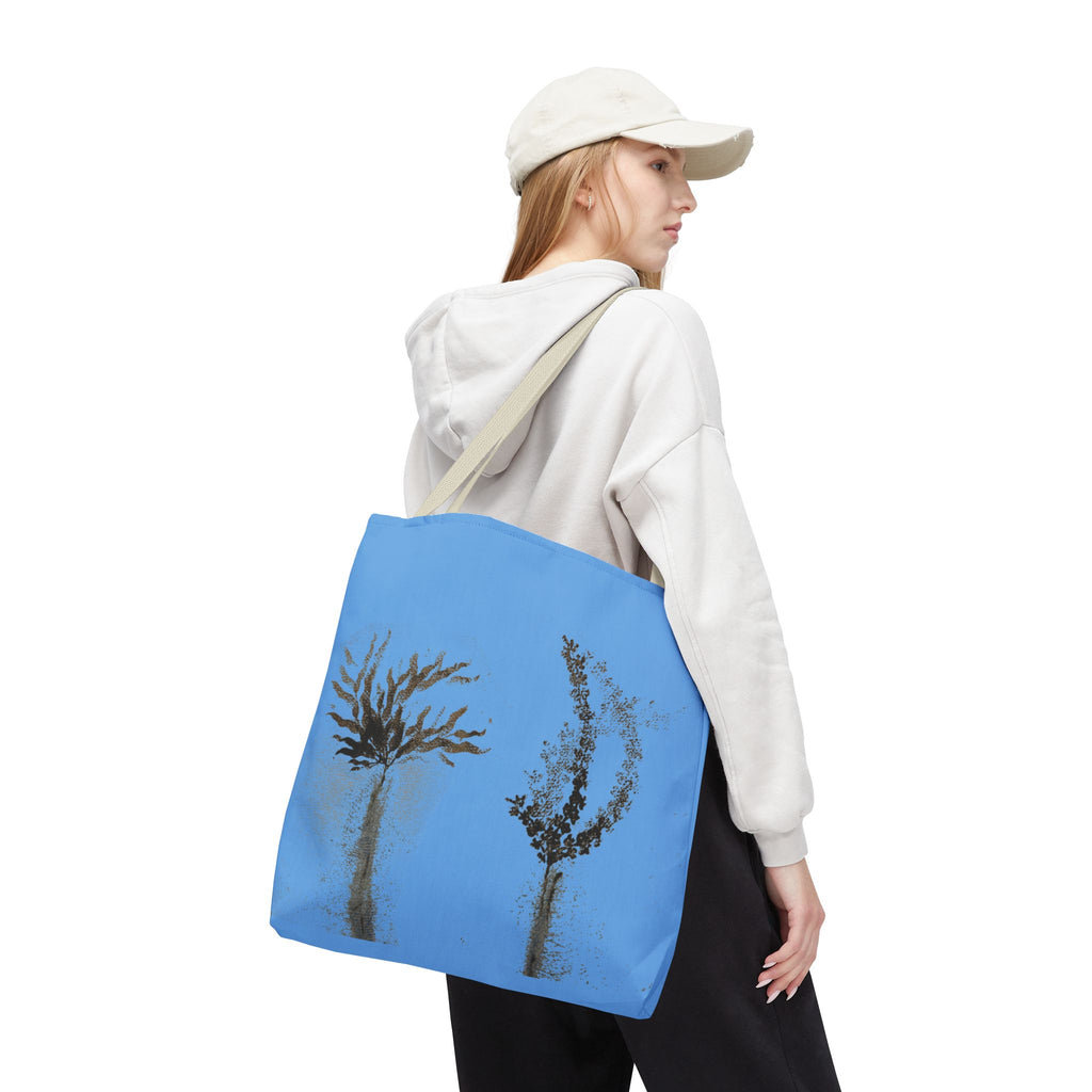 Botanical Sketch Tote Bag — Minimal Blue Wildflower Print