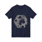 Hex Moon Graphic Tee Design Hex12 — Distressed Space Cheese Vintage Astronomy V-Neck T-Shirt
