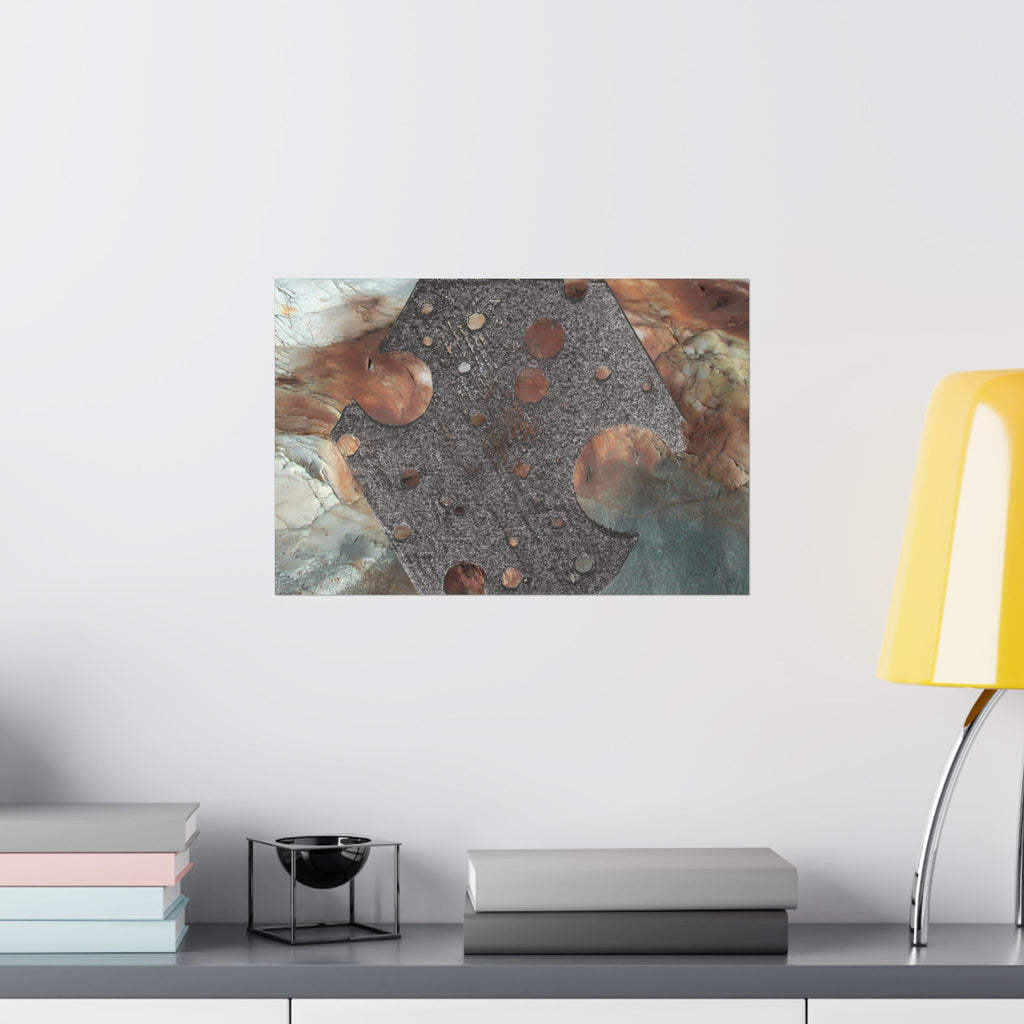 Abstracte poster met geologische textuur — Matte horizontale kunstprint 