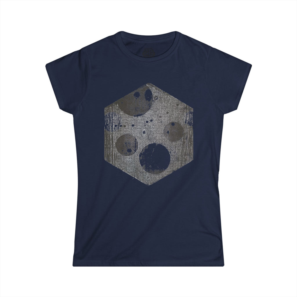 Hexagon Moonlight dames T-shirt — Geometrisch hemels grafisch shirt 