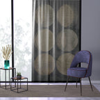 Sheer Moon Phase Window Curtain – Modern Neutral Circles Drapery