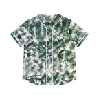 Tie-Dye Fern Baseball Jersey — Women's Relaxed AOP Button-Up