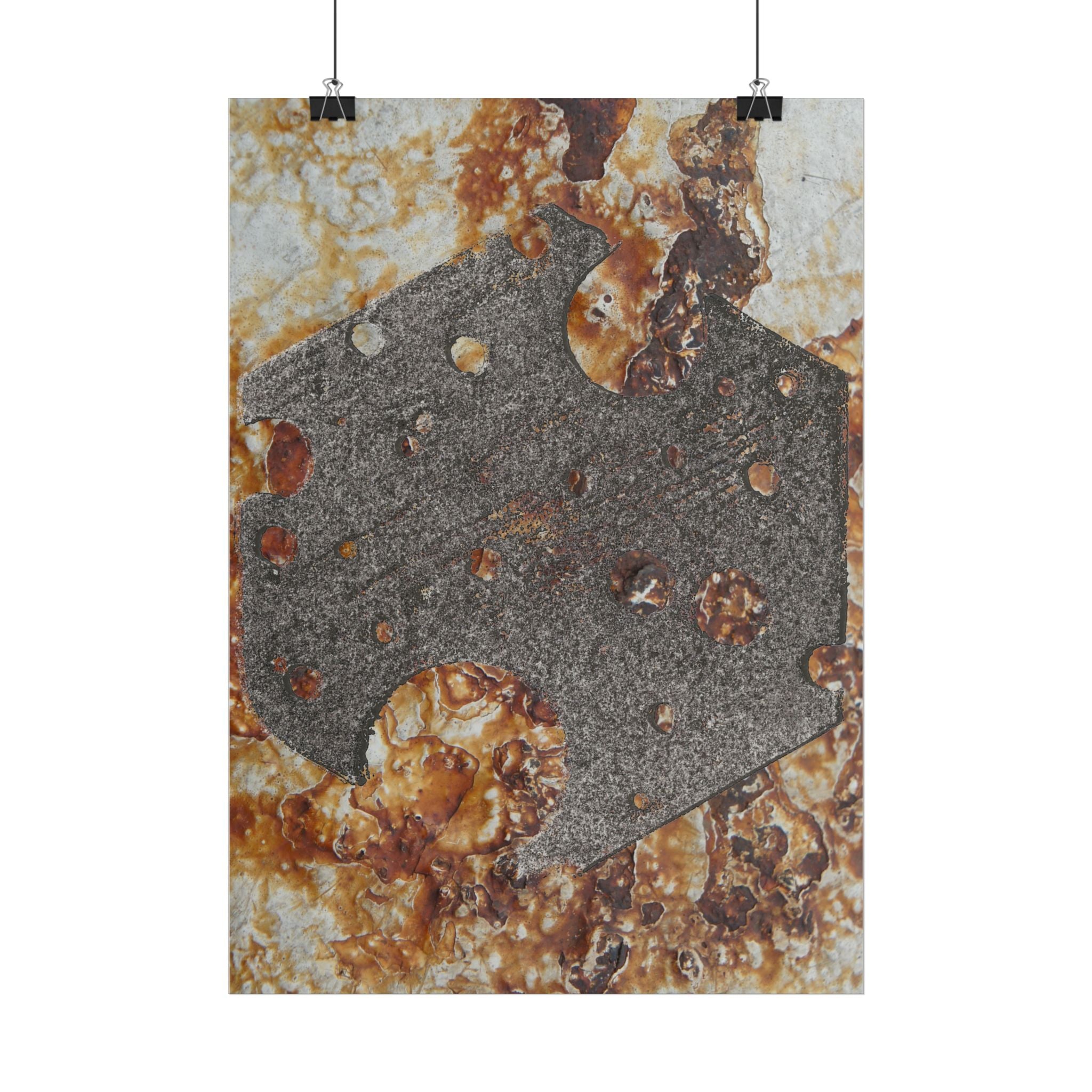 Rust Texture Poster — Industrial Abstract Vertical Wall Art