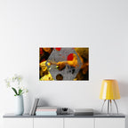 Abstracte Hex Overlay Matte Poster — Moderne Kunst Muurprint 