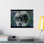 Abstract Geometric Matte Poster — Hexagon & Circles Art Print (Horizontal)